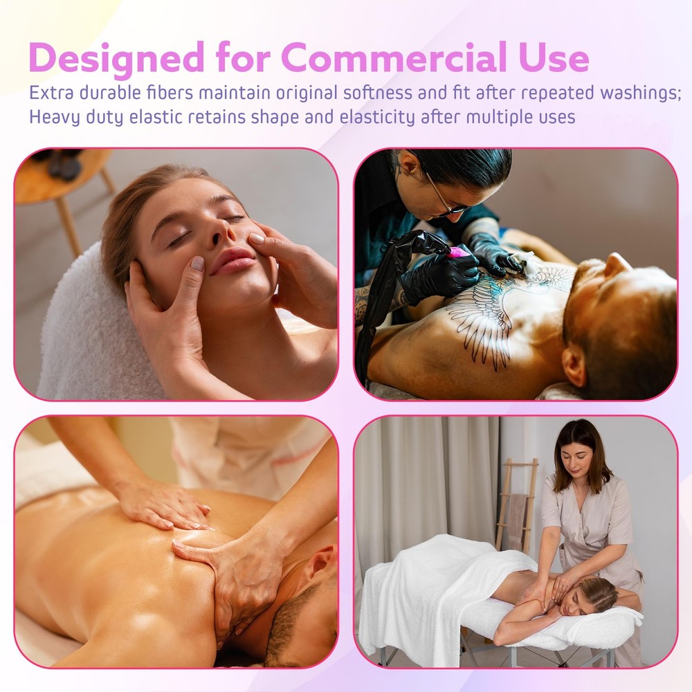 Massage Table Sheets Set – 3 Piece 4 Set, Microfiber Spa Bed Sheets, Cotton-F...