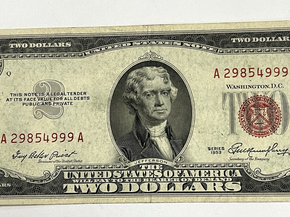 1953 RED Seal $2 United States Note