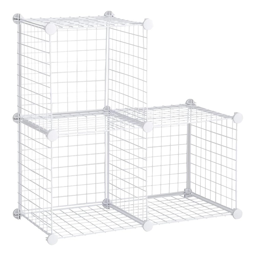 Rubbermaid 3 Piece Storage Stackable Cube Set, Multi-Use Home Organizers, White