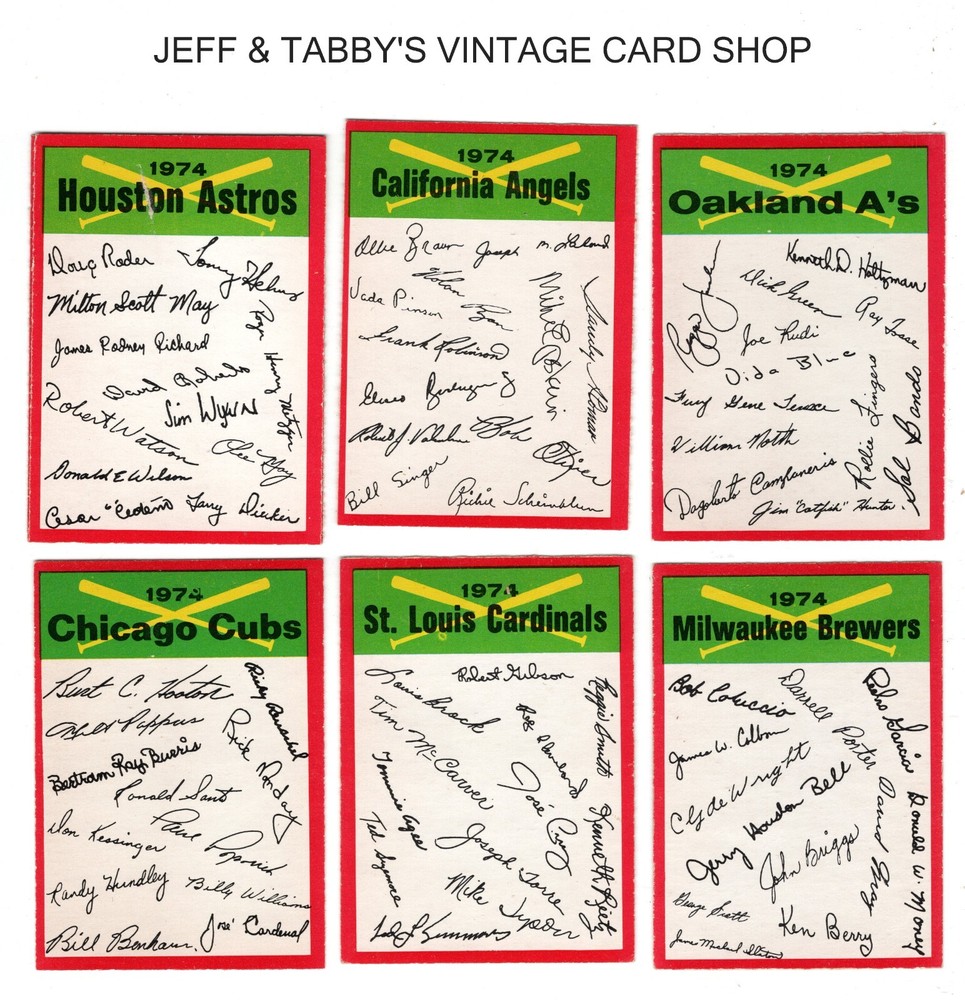 1974 OPC 0-PEE-CHEE BASEBALL TEAM CHECKLIST/SEE DROP DOWN MENU 4 card U will get