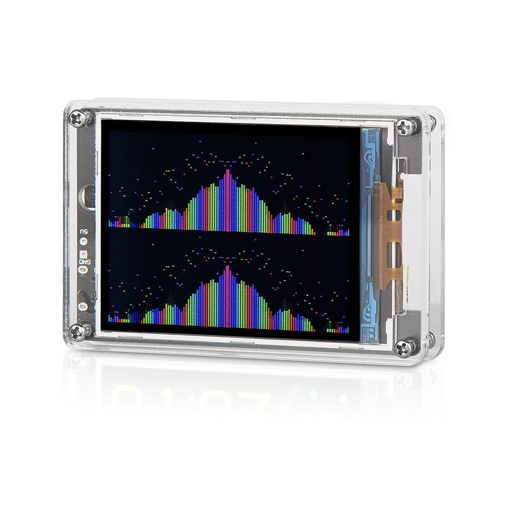 Customizable Music Visualization Display with Integrated LCD Time Features
