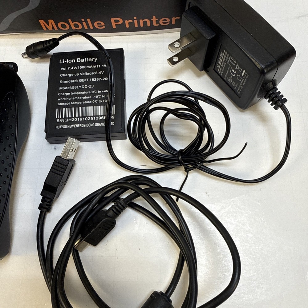 MUNBYN IMP001 Thermal Receipt Printer Mobile POS with Power Adapter & Battery