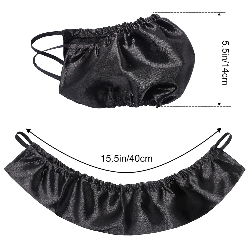 Beard Bandana, 2 Pack Men Beard Bib Black Beard Covers Soft Comfortable and Silk