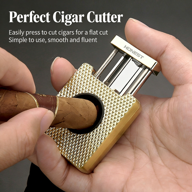 Inflatable Metal Lighter Multi-Functional Lighter V-Shaped Cigar Cutter Gift Box