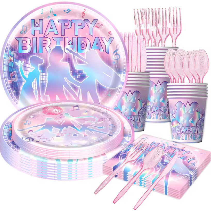 🎤✨ K-Pop Singing Group Inspired Birthday Party Tableware & Decor