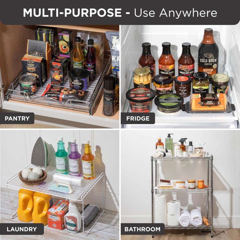 HOLDN' STORAGE Hard Plastic Liner for Pull Out Shelf, Fits Pull Out Cabinet O...