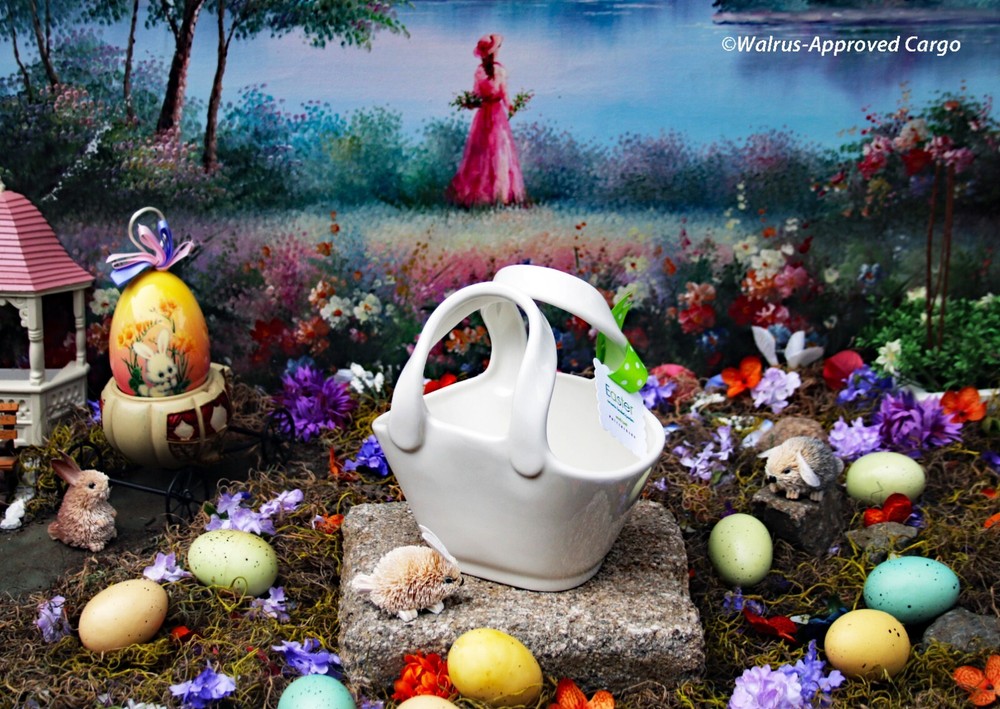 POTTERY BARN CERAMIC EASTER BASKET -NIB- GET A REAL HANDLE ON SPRINGTIME DÉCOR!