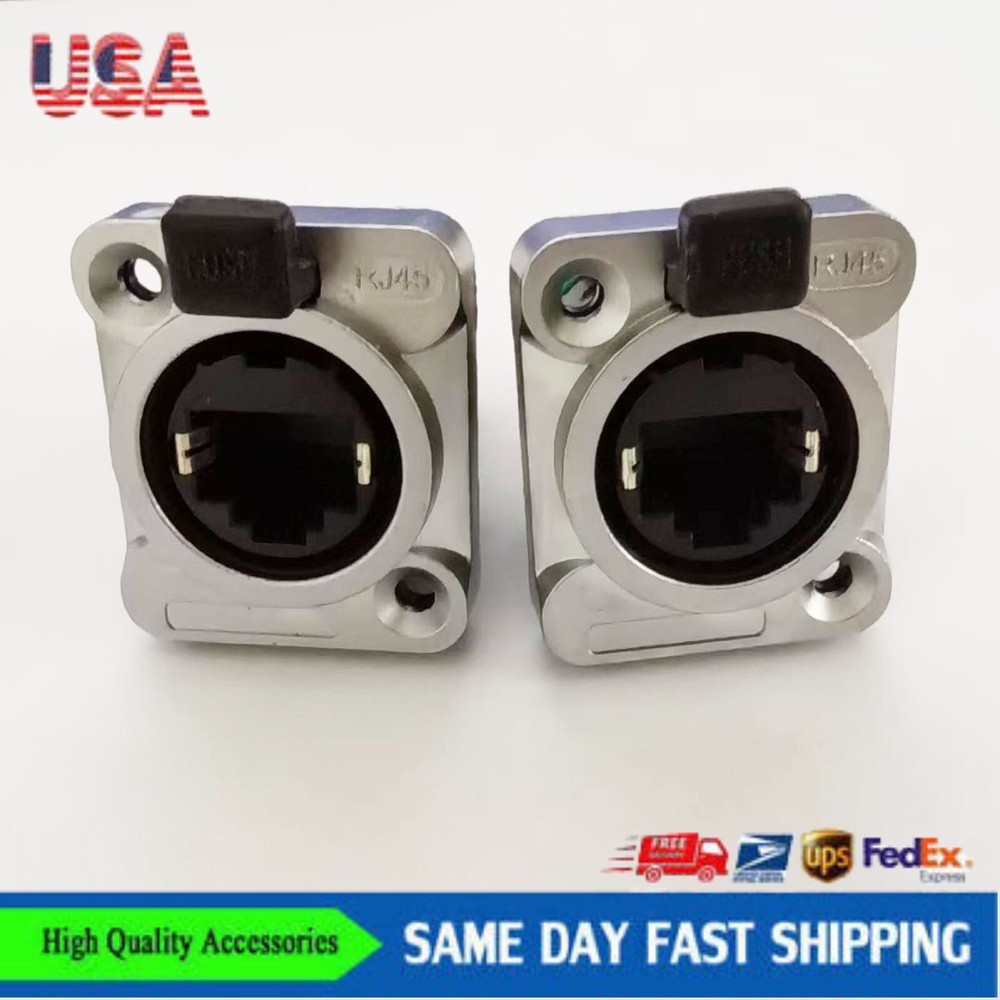 2X CAT5/6 RJ45 FEED-THROUGH ETHERCON CHASSIS PANEL MOUNT RJ45 CONNECTOR SYSTEM