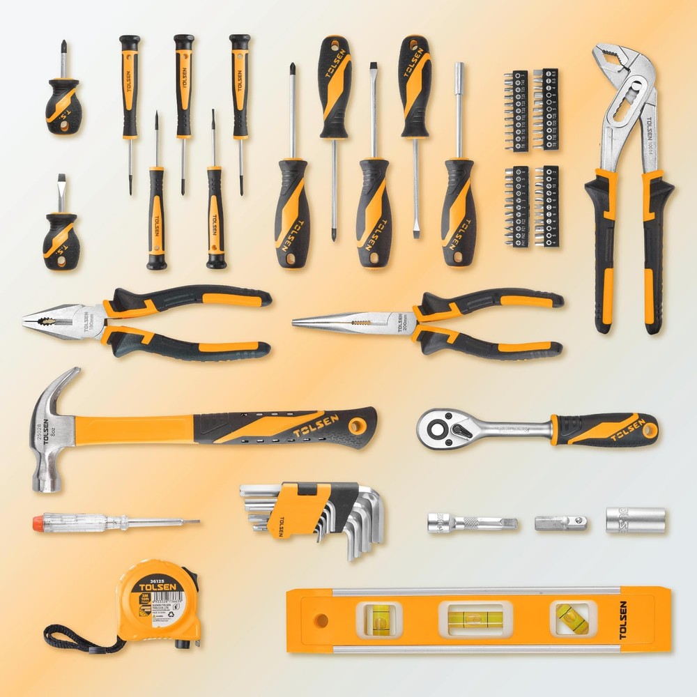 89-Piece Tool Set Household Tool Kit, Hammer, Screwdrivers, Drill Bits, Socke...