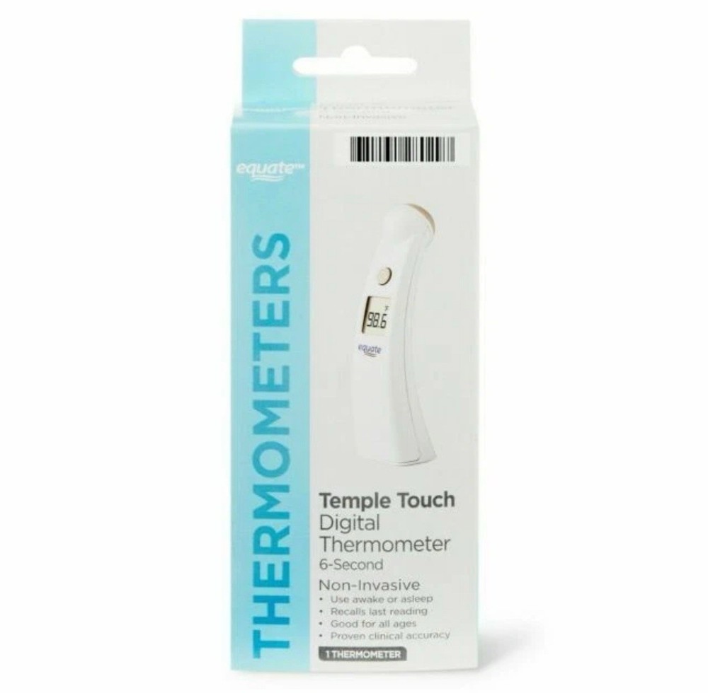 EQUATE Temple Touch 6-Second Digital Thermometer Damage Box