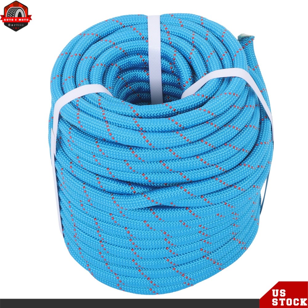 1/2" × 125' Double Braid Nylon Polyester Arborist Rope Pulling Rigging Line Blue
