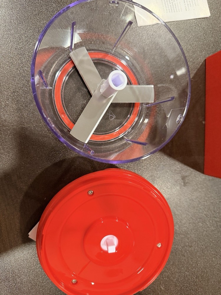 Prepology Manual Pull Function Food Chopper Red 3-Layered Blade