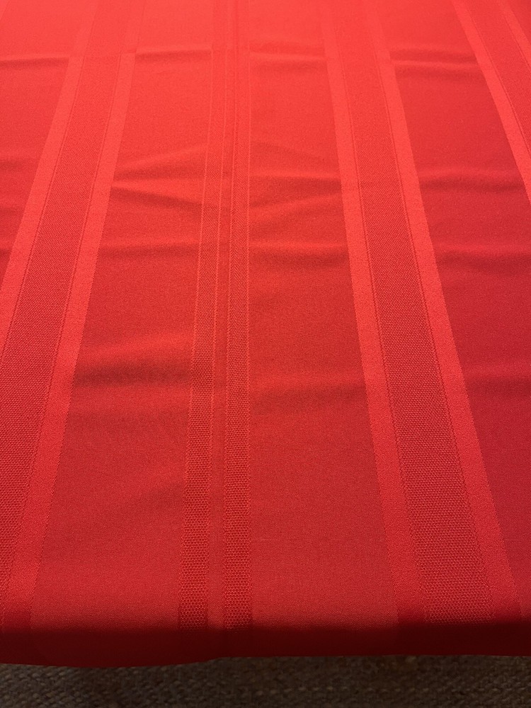 Christmas Red Rectangle Tablecloth Has Red Stripes