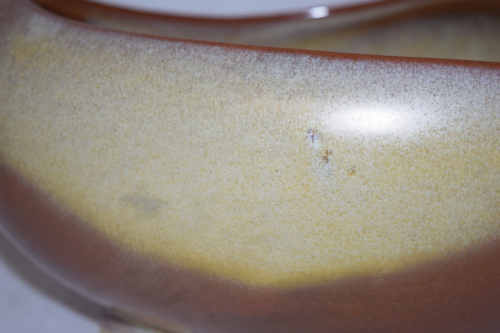 Frankoma Pottery #234 Egg Planter Bowl Brown Satin