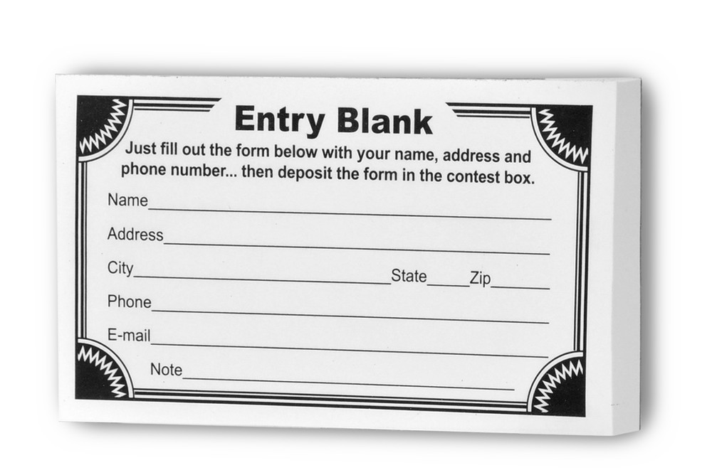 Contest Entry Forms 100 Forms Per Pad Lot of 12 Raffle Forms
