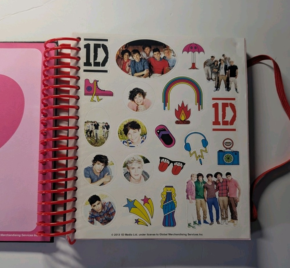 One Direction 1D Spiral Notebook Journal Planner & Notebook with Stickers
