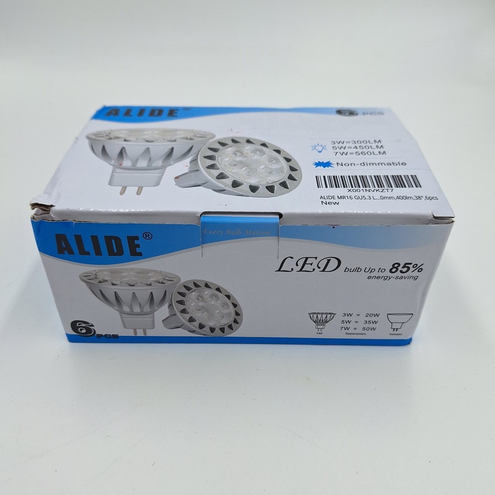 Alide LED Light bulbs MR16 6 Pack 2700K 5W New