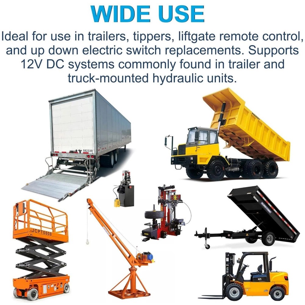 Remote Switch for Dump Trailer 12V DC Hydraulic Controller Up Down Operation