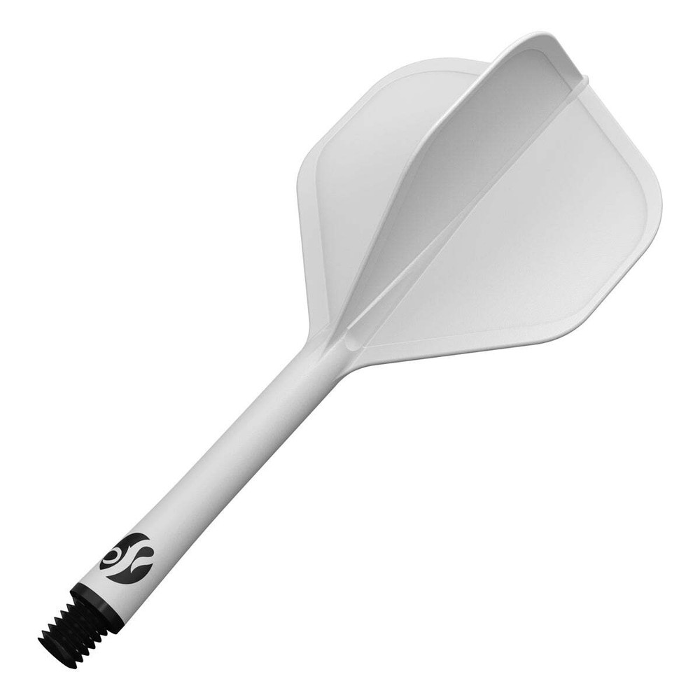 Shot Flight Deck One Piece Dart Flight and Shaft System White Medium