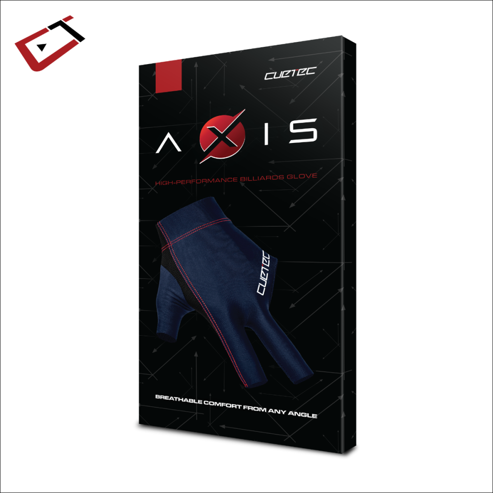 Cuetec AXIS Pool/Billiards Navy Glove; Left Bridge Hand, Large