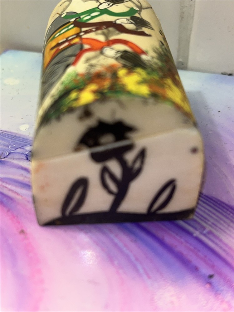 Circa 1970 Persian Painted Camel Bone Trinket Box