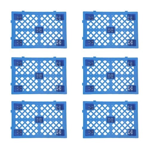 6-Piece Interlocking Plastic Pallets for Efficient Storage in Warehouses