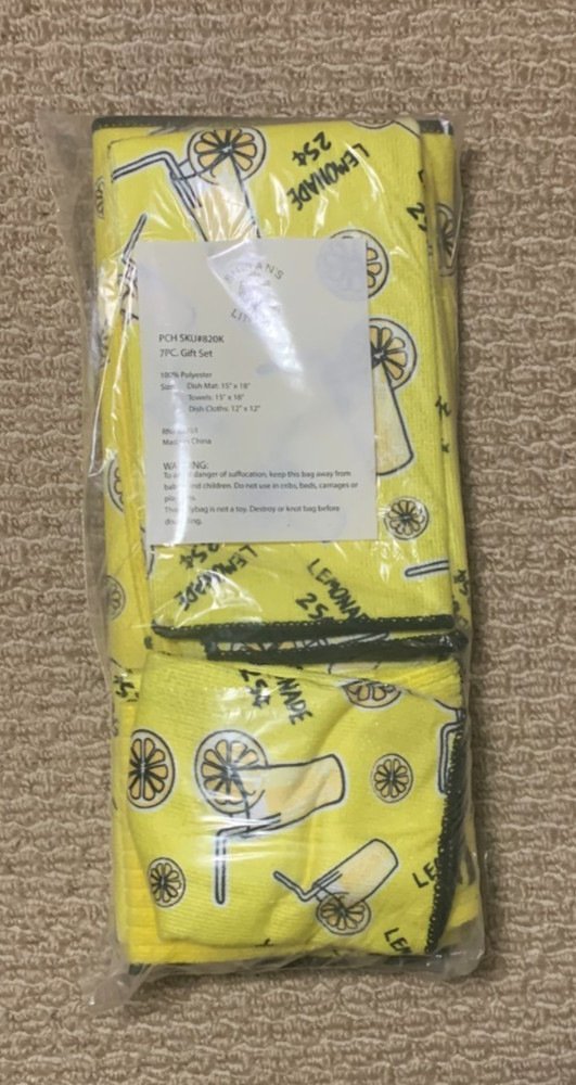 Sultans Linens 7-Piece Gift Set - Lemonade Pattern