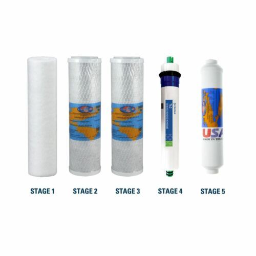 PuROLine PL50T100 RO Replacement Filter Kit with RO Membrane