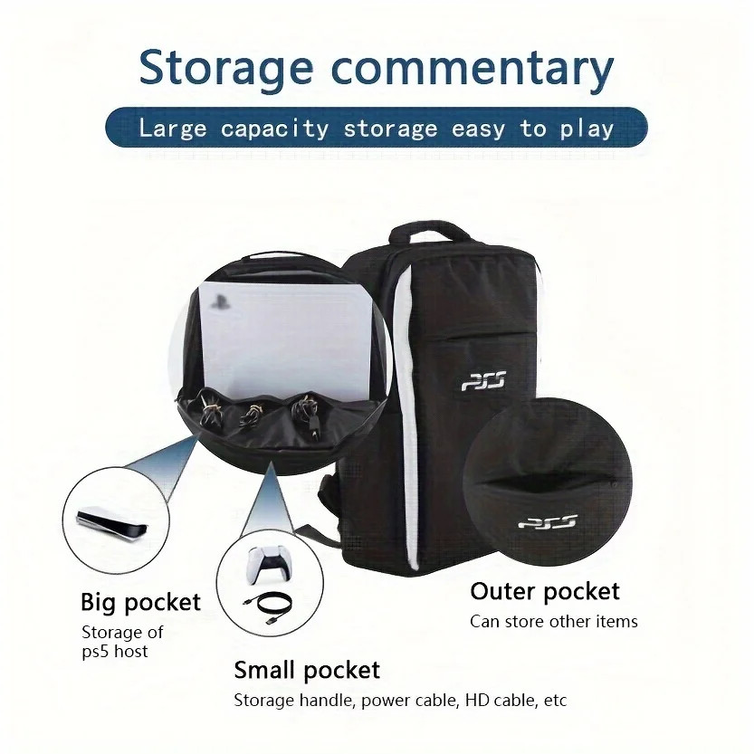 Travel Backpack For PS5 Console, Accessories, Protective Carrying Case