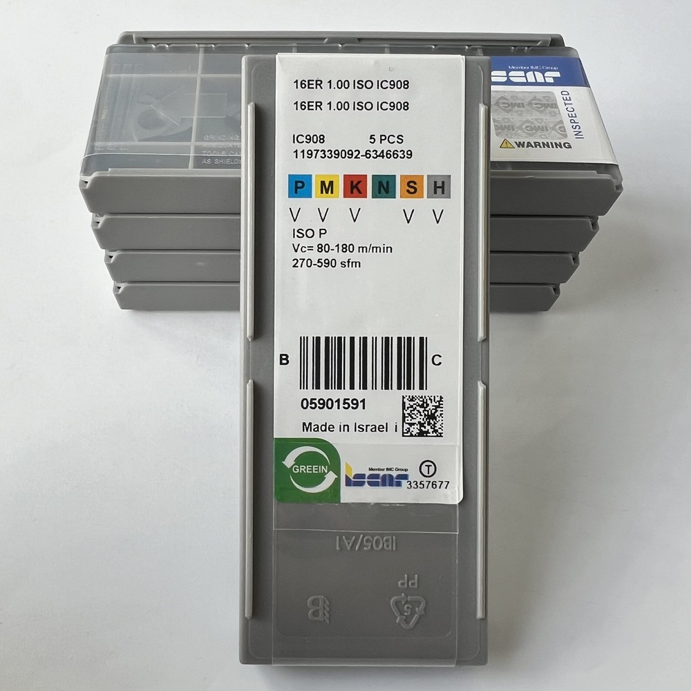 ISCAR / 16ER1.00ISO IC908 / Industrial indexable Carbide Inserts 10 Pcs