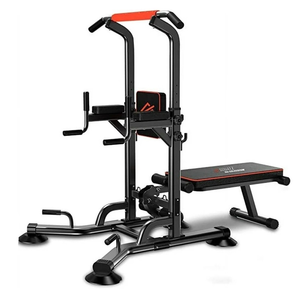 Squatz Power Tower Dip Station Pull Up Bar w/ Bench Local Pickup Only
