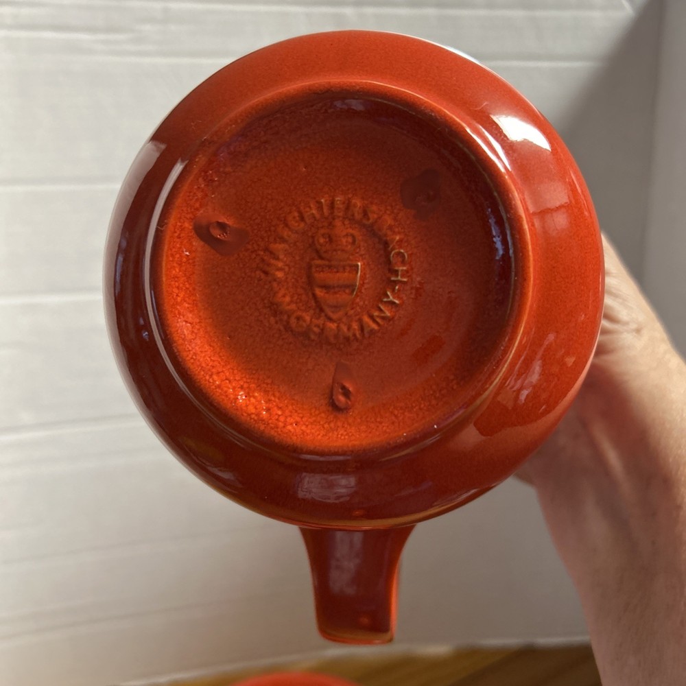 WAECHTERSBACH RED COFFEE POT with WARMING BASE