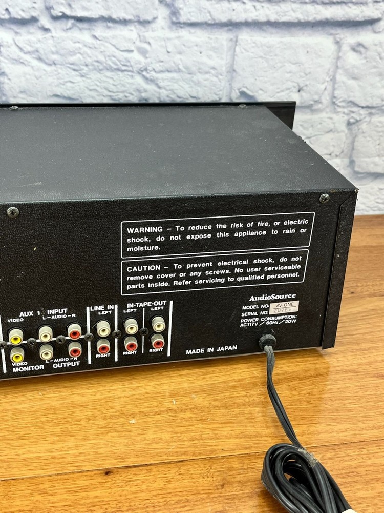 Vintage Rare Audiosource AV-ONE Audio/Video Selector And Processor Equalizer