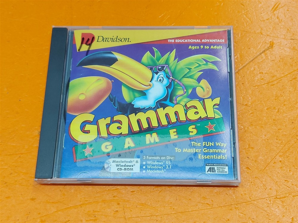 ⭐️⭐️⭐️⭐️⭐️ Grammar Games Davidson The Educational Advantage PC CD-ROM
