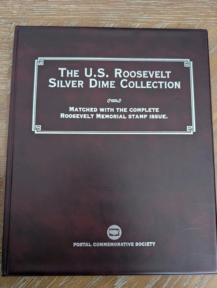 Roosevelt Silver Dime And Stamp Collection Book, COINS MISSING