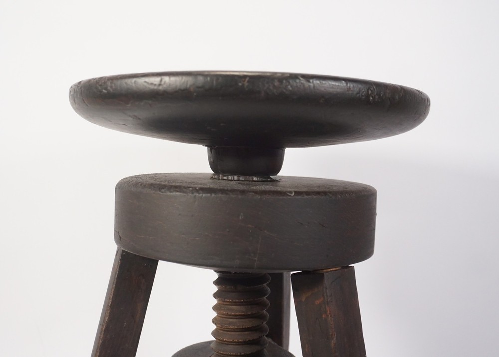 Antique Wood Stool Piano Stool Adjustable Tripod