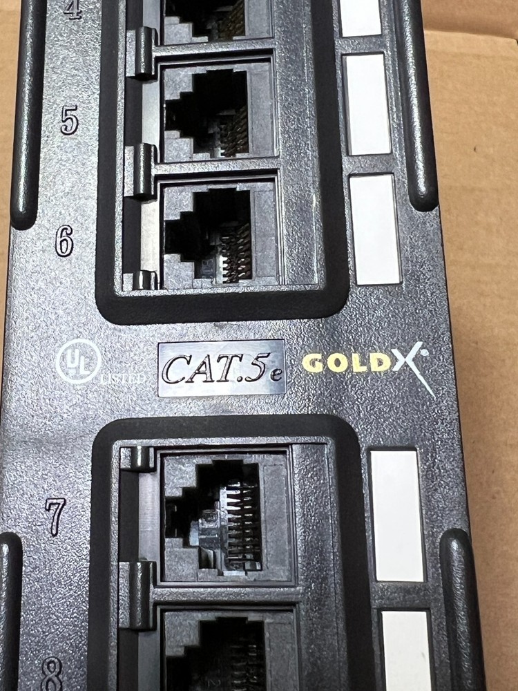 Gold X 12-Port Cat5e Cat5 Vertical Patch Panel Network Ethernet Wall Mount [C1]