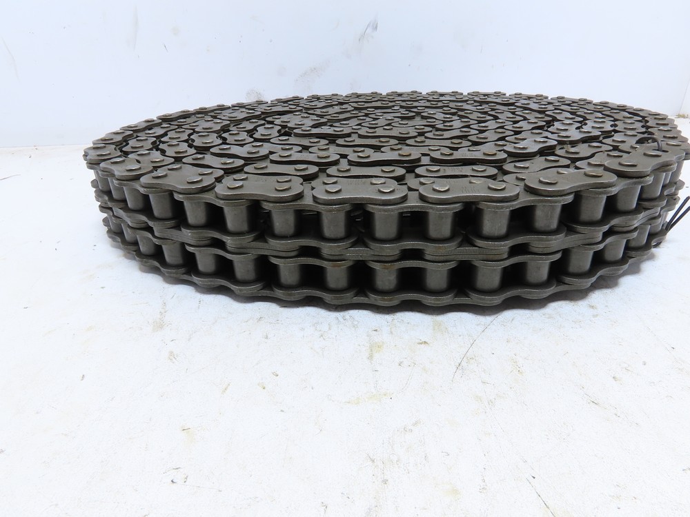 80-2 Riv Riveted Double Strand ANSI Roller Chain with 4 Master Links 21.75' FT