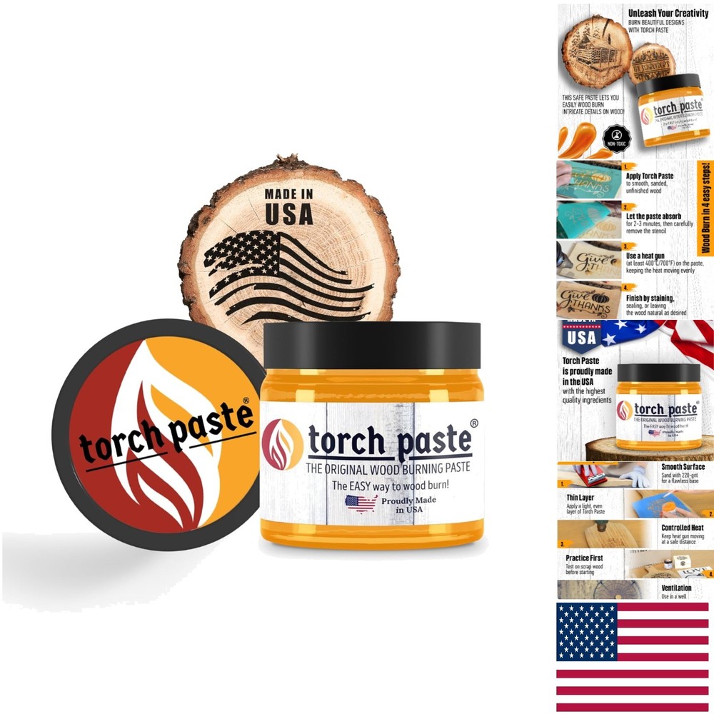 Heat Activated Wood Burning Paste | 3 Oz Non-Toxic Jar for Creative Projects