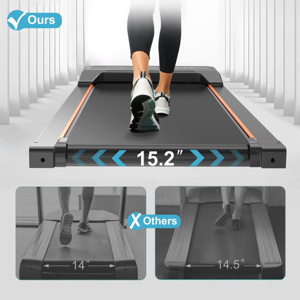 Walking Pad Treadmill - Under Desk w/ LED Display & Remote for Home/Office