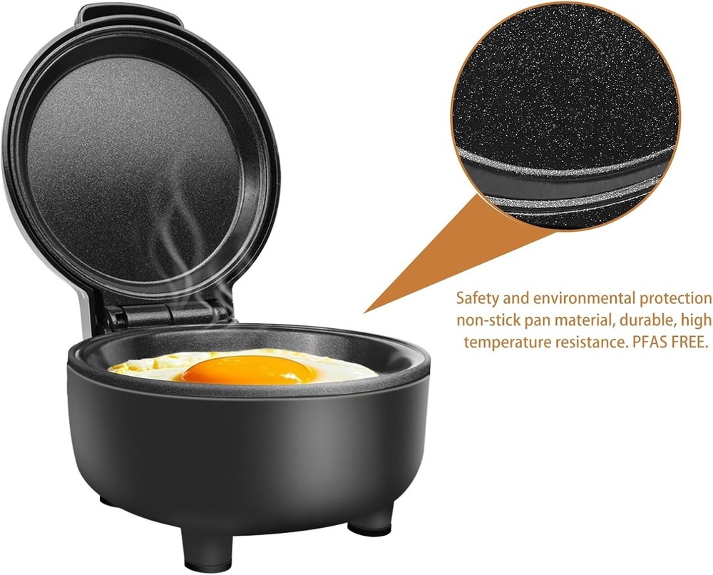 Smart Fried Egg Cooker, Automatic Fried Egg Maker for 6 Features like Sunny S...