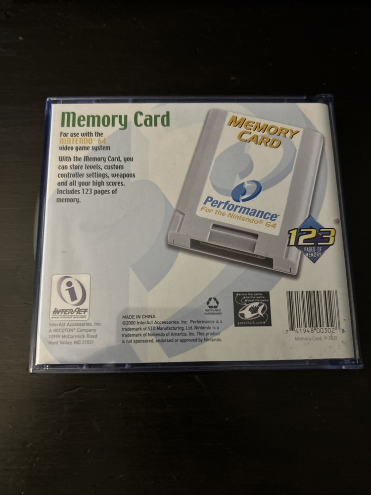 N64 Memory Card Case And Inserts | Performance W/ Memory Card