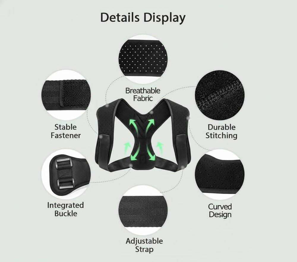 Full Back Posture Corrector For Women,Adjustable Back Brace For Posture Suppo...