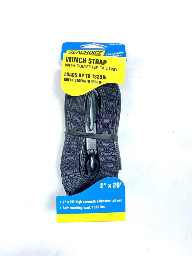 SeaChoice 50-51251 Winch Strap w/ Tail End 2x20FT