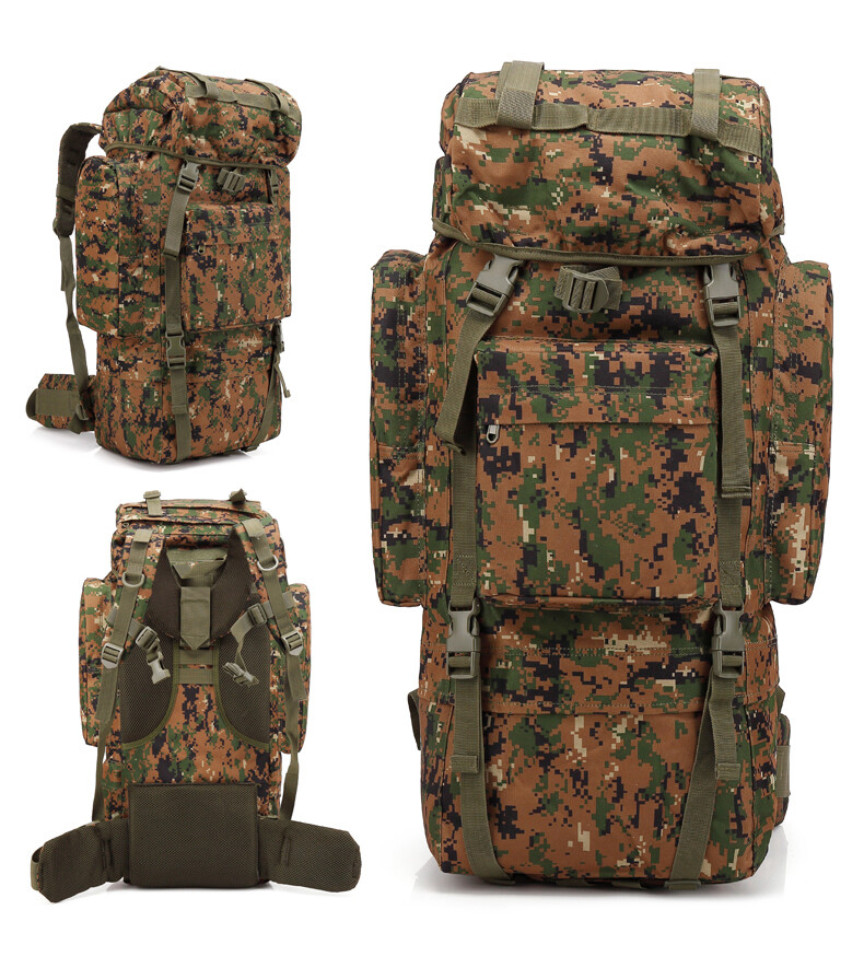 65L Hiking Backpack Water Resistent Oversized Rucksack Extra Large Camping Bag