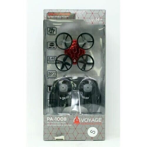 VOYAGE AERONAUTICS MICRO SPACE DRONE W/ REMOTE, RED *DISTRESSED PKG
