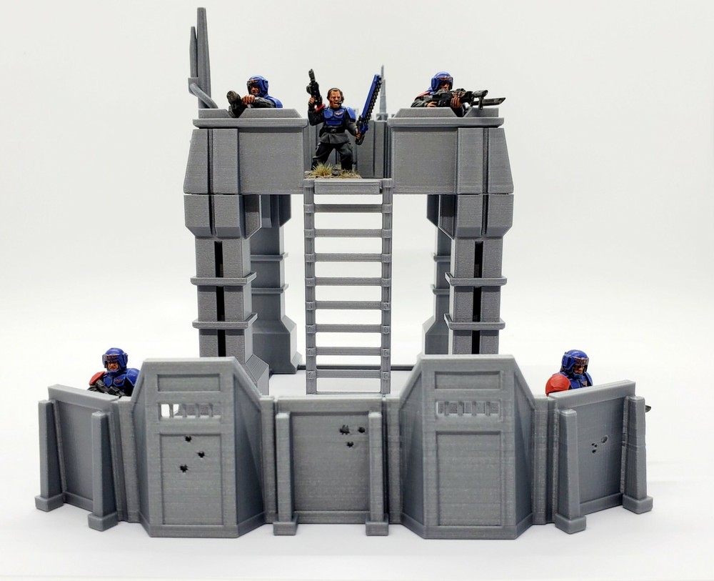 3d Printed Terrain. 3D Printed Forward Operating Base.3D Printed Wargame Scenery