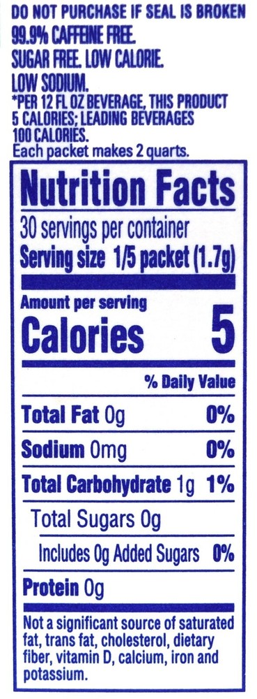 8 12-Quart Boxes Crystal Light Decaf Lemon Iced Tea Drink Mix