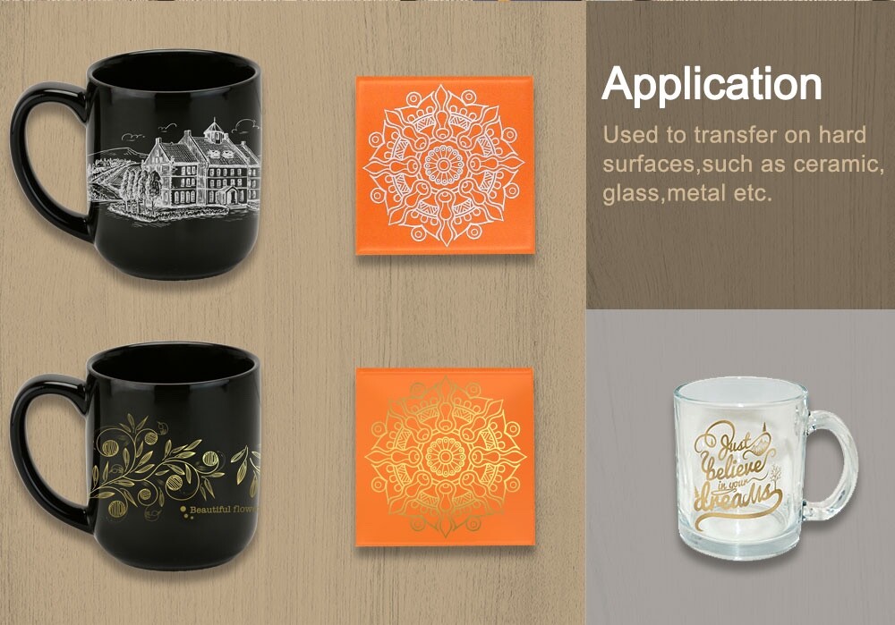 Multi Purpose Metallic (Gold or Silver)Transfer Paper for Hard Surfaces