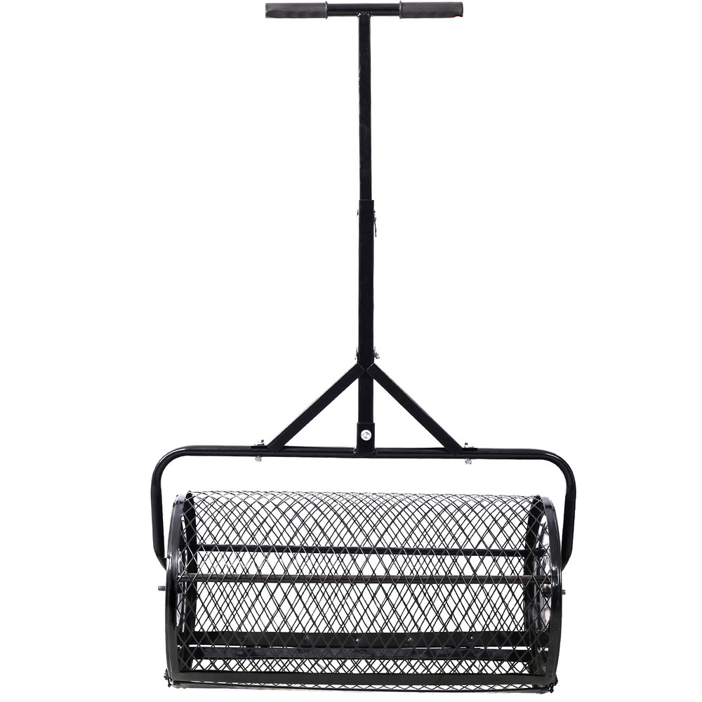 Peat Moss Spreader 24inch,Compost Spreader Metal Mesh,T shaped Handle